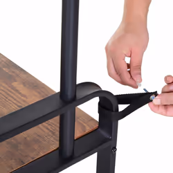 HOMCOM Industrial Coat Rack Stand with 8 Hooks Hangers Storage Cabinet Brown - Additional view 6