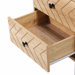 HOMCOM Bedside Table Unit Unique Zig Zag Design w/ Black Metal Handles Melamine - Additional view 6