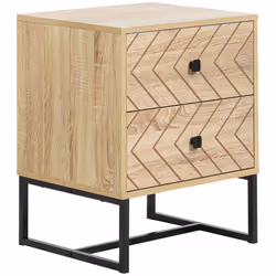 HOMCOM Bedside Table Unit Unique Zig Zag Design w/ Black Metal Handles Melamine - Additional view 8