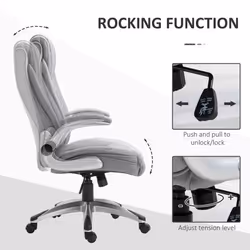 Vinsetto High Back Executive Office Chair Home Swivel Grey