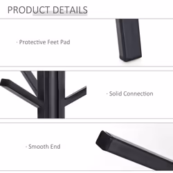HOMCOM 180cm Free Standing Coat Rack Metal Shelf Holder Stand Hat Hanger Brown - Additional view 4