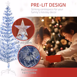 HOMCOM Artificial Fibre Optic Christmas Tree Seasonal Decoration w/ 26 LED