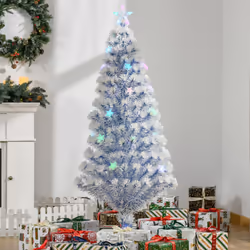 HOMCOM Artificial Fibre Optic Christmas Tree Seasonal Decoration w/ 21 LED