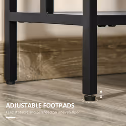 HOMCOM Industrial Console Table w/ Storage Shelf Black Metal Frame Grey - Additional view 5