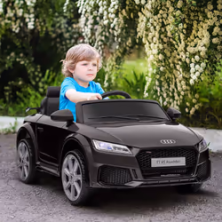 HOMCOM 12V Battery Licensed Audi TT RS Ride-On Car w/ Headlight, Black