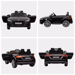 HOMCOM 12V Battery Licensed Audi TT RS Ride-On Car w/ Headlight, Black - Additional view 6