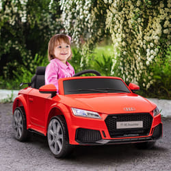 HOMCOM 12V Battery Licensed Audi TT RS Ride-On Car w/ Headlight, Red