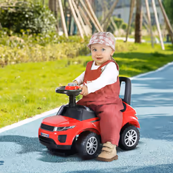 HOMCOM 3-in-1 Ride On Car Foot To Floor Slider Toddler w/ Horn Steering Red