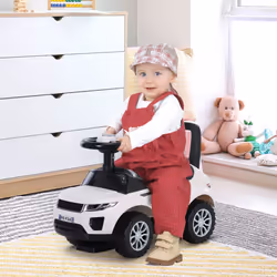 HOMCOM 3-in-1 Ride On Car Foot To Floor Slider Toddler w/ Horn Steering White