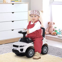 HOMCOM 3-in-1 Ride On Car Foot To Floor Slider Toddler w/ Horn Steering White