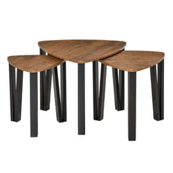 HOMCOM 3 PCs Nesting Table Coffee Table  Set MDF Living Room Furniture