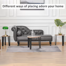 HOMCOM 3 PCs Nesting Table Coffee Table  Set MDF Living Room Furniture - Additional view 4