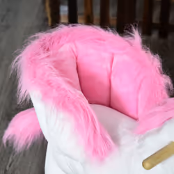 HOMCOM Kids Wooden Ride On Unicorn Rocking Horse Plush Toy Soft Seat Pink - Additional view 6