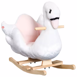 HOMCOM Kids Rocking Horse Ride On Swan Toy w/ Music Safety Seat for Toddler - Additional view 8