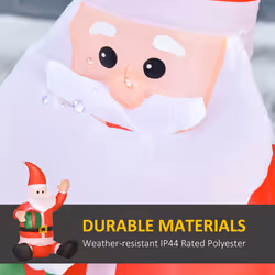 HOMCOM 4ft Lighted Inflatable Santa Claus with Gift Box Christmas Outdoor