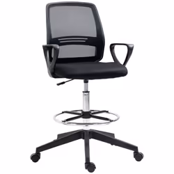 Vinsetto Draughtsman Chair Tall Office Chair with Adjustable Height