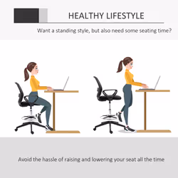 Vinsetto Draughtsman Chair Tall Office Chair with Adjustable Height