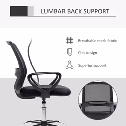 Vinsetto Draughtsman Chair Tall Office Chair with Adjustable Height - Additional view 4