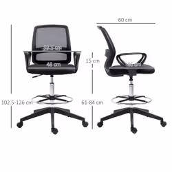 Vinsetto Draughtsman Chair Tall Office Chair with Adjustable Height - Additional view 8