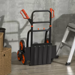 DURHAND Climbing Stairs Trolley Hand Trucks 6-Wheels Foldable Load Cart Steel