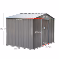 Outsunny Outdoor Storage Shed (Galvanised Metal Grey)