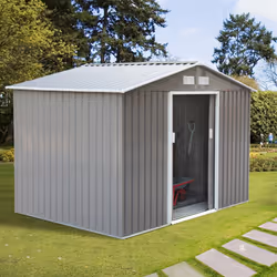 Outsunny Outdoor Storage Shed (Galvanised Metal Grey) - Additional view 4