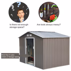 Outsunny Outdoor Storage Shed (Galvanised Metal Grey) - Additional view 5