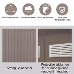 Outsunny Outdoor Storage Shed (Galvanised Metal Grey) - Additional view 7