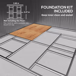 Outsunny 13 x 11ft Garden Shed Storage with Foundation Kit and Vents, Grey - Additional view 5