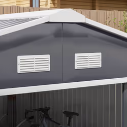 Outsunny 13 x 11ft Garden Shed Storage with Foundation Kit and Vents, Grey - Additional view 7