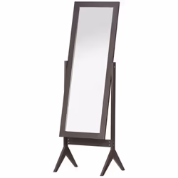 HOMCOM Freestanding Dressing Mirror 148x47cm Adjustable Angle Dark Brown Frame