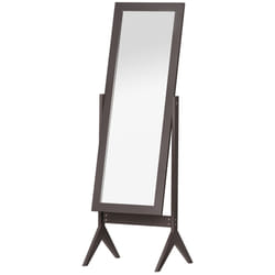 HOMCOM Freestanding Dressing Mirror 148x47cm Adjustable Angle Dark Brown Frame