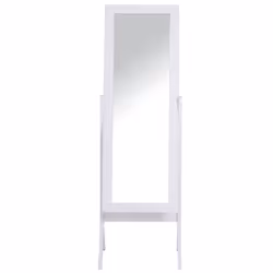 HOMCOM Freestanding Dressing Mirror 148x47cm Adjustable Angle White Frame Home - Additional view 6