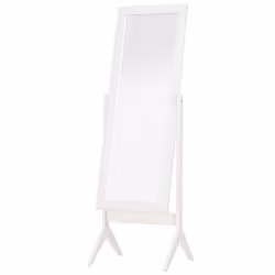 HOMCOM Freestanding Dressing Mirror 148x47cm Adjustable Angle White Frame Home - Additional view 8
