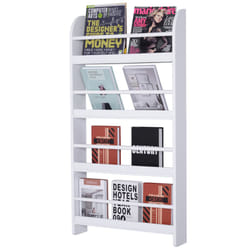 HOMCOM Wall-Mounted/Standing 4-Tier Wood Book Shelf Water Resist