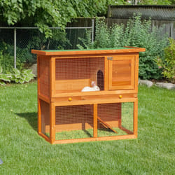 Pawhut 90cm 2 Tiers Rabbit Hutch Wooden Pet Cage Run Vintage Bunny House