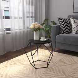 HOMCOM Coffee Table Side Table Nordic Minimalist Style Steel Living Room