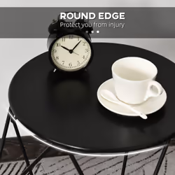 HOMCOM Coffee Table Side Table Nordic Minimalist Style Steel Living Room
