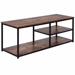 HOMCOM Industrial TV Stand Cabinet w/ Storage&2 Shelves Metal Frame