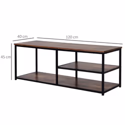 HOMCOM Industrial TV Stand Cabinet w/ Storage&2 Shelves Metal Frame