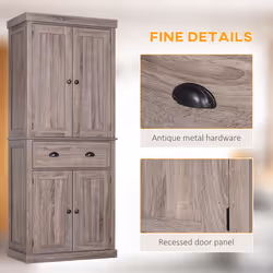 HOMCOM Freestanding Pantry Cupboard Storage Cabinet Home Organizer Furniture