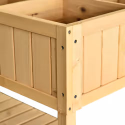 Outsunny Wooden Herb Planter Stand 8 Cubes Bottom Shelf Raised Bed Natural - Additional view 6