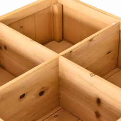 Outsunny Wooden Herb Planter Stand 8 Cubes Bottom Shelf Raised Bed Natural - Additional view 7