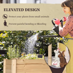 Outsunny Garden Wooden Planter Flower Raised Bed Herb Grow Box Container - Additional view 4