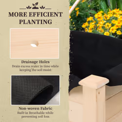 Outsunny Garden Wooden Planter Flower Raised Bed Herb Grow Box Container - Additional view 5