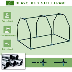 Outsunny Mini  Greenhouse Grow House PVC Cover Steel Frame White 99 x 71 x 60cm