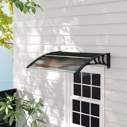Outsunny Outdoor Window Door Canopy Fixed Awning Porch UV Water Cover Brown