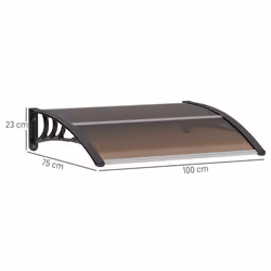 Outsunny Outdoor Window Door Canopy Fixed Awning Porch UV Water Cover Brown