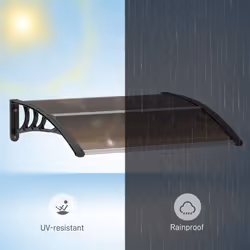 Outsunny Outdoor Window Door Canopy Fixed Awning Porch UV Water Cover Brown - Additional view 5