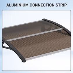 Outsunny Outdoor Window Door Canopy Fixed Awning Porch UV Water Cover Brown - Additional view 6